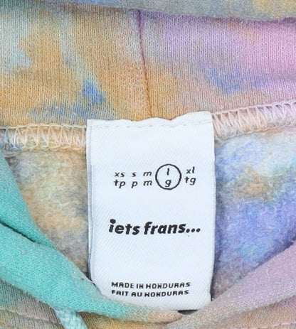 Iets Frans Womens Multicoloured L Tie Dye Pullover Hoodie Embroidered Logo