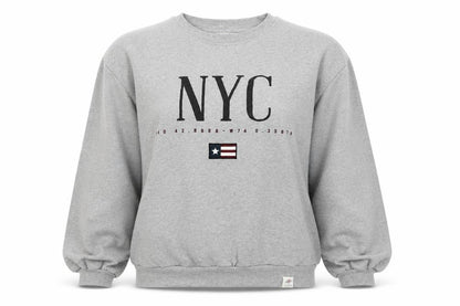 Pull&Bear Women’s Grey M NYC Graphic Fleece Crew Neck Sweatshirt