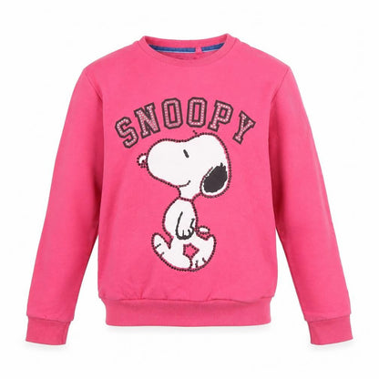 Snoopy Girls Pink 9-10 Years Pullover Sweatshirt Rhinestone Peanuts