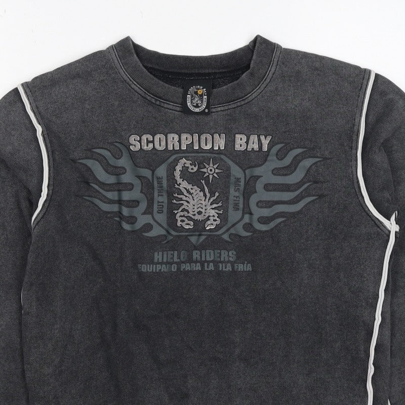 Scorpion Bay Boys Grey M Pullover Graphic Sweatshirt Long Sleeve