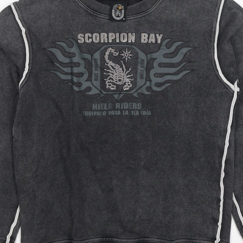 Scorpion Bay Boys Grey M Pullover Graphic Sweatshirt Long Sleeve