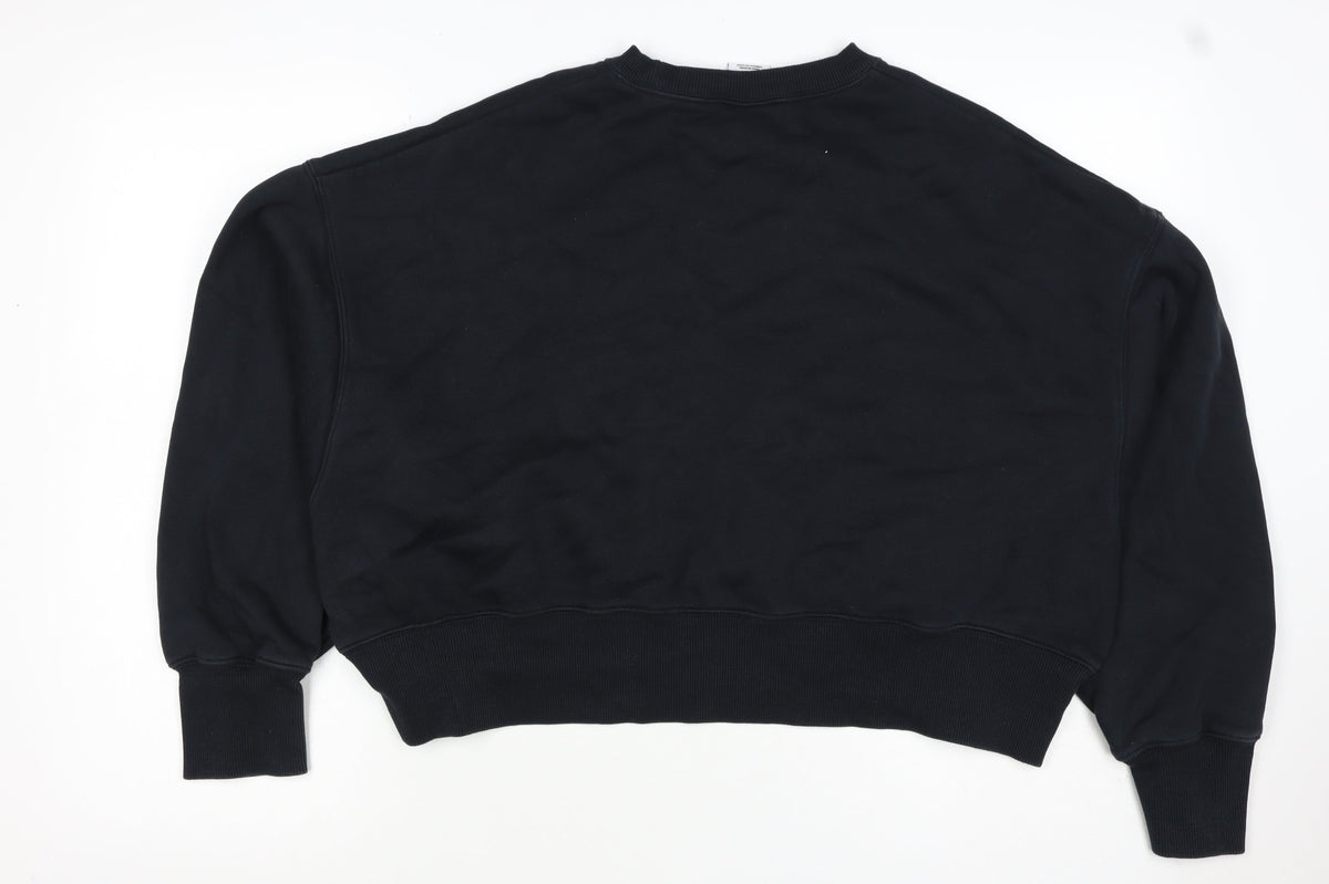 Nike Women Black S Pullover Sweatshirt Crew Neck Logo Long Sleeve