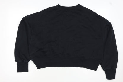 Nike Women Black S Pullover Sweatshirt Crew Neck Logo Long Sleeve