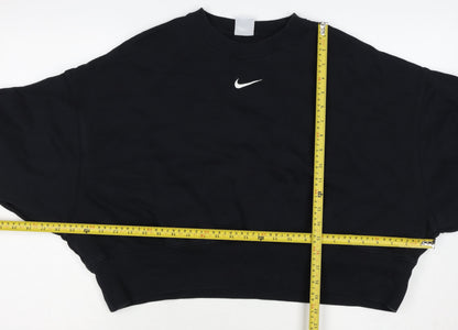Nike Women Black S Pullover Sweatshirt Crew Neck Logo Long Sleeve
