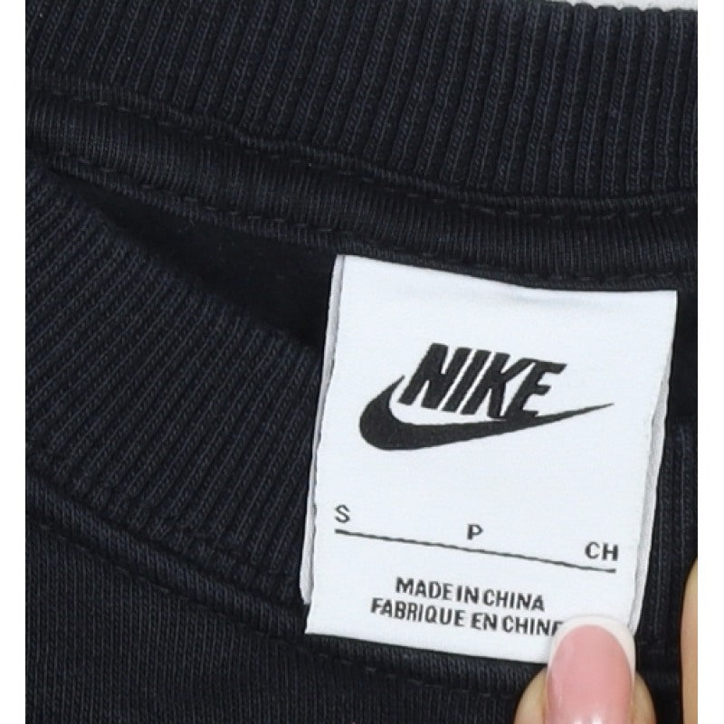 Nike Women Black S Pullover Sweatshirt Crew Neck Logo Long Sleeve