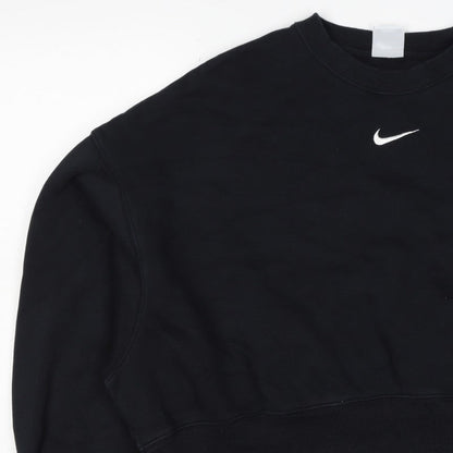 Nike Women Black S Pullover Sweatshirt Crew Neck Logo Long Sleeve