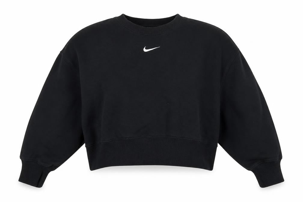 Nike Women Black S Pullover Sweatshirt Crew Neck Logo Long Sleeve