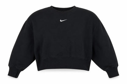 Nike Women Black S Pullover Sweatshirt Crew Neck Logo Long Sleeve