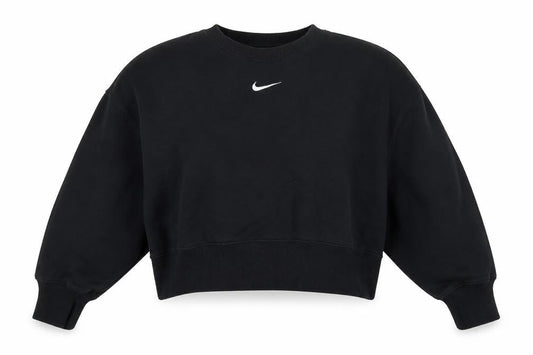 Nike Women Black S Pullover Sweatshirt Crew Neck Logo Long Sleeve