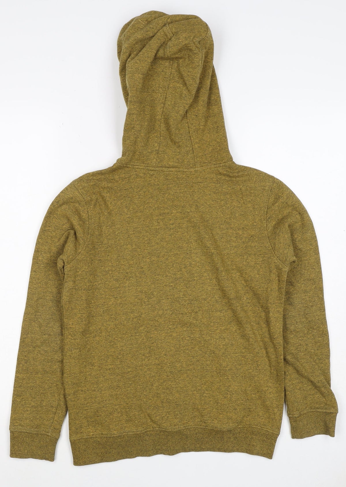 M&S Boys Green 7-8 Years Pullover Hoodie Logo Print Pockets