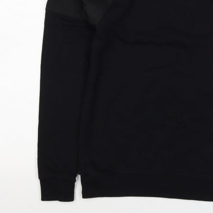 Outfitters Men’s Black M Crew Neck Pullover Sweatshirt Contrast Sleeves