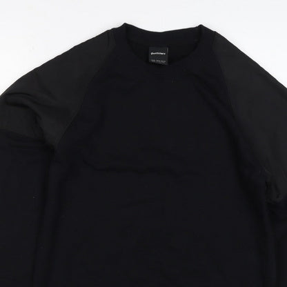Outfitters Men’s Black M Crew Neck Pullover Sweatshirt Contrast Sleeves