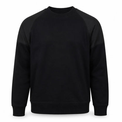 Outfitters Men’s Black M Crew Neck Pullover Sweatshirt Contrast Sleeves