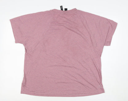 adidas Women Pink UK 20 Speckled Logo Raglan Jersey T-Shirt