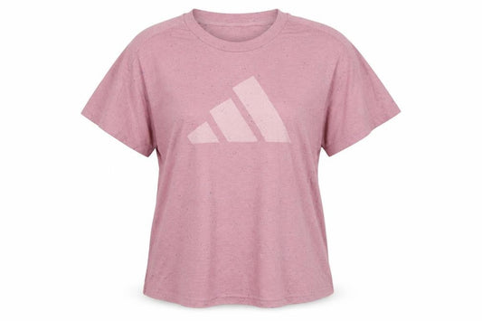 adidas Women Pink UK 20 Speckled Logo Raglan Jersey T-Shirt