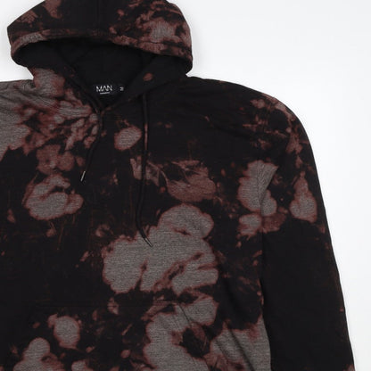 boohooMAN Men’s Multicoloured Tie Dye Pullover Hoodie M Gothic