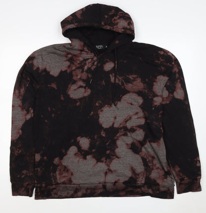 boohooMAN Men’s Multicoloured Tie Dye Pullover Hoodie M Gothic