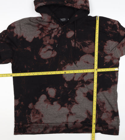 boohooMAN Men’s Multicoloured Tie Dye Pullover Hoodie M Gothic