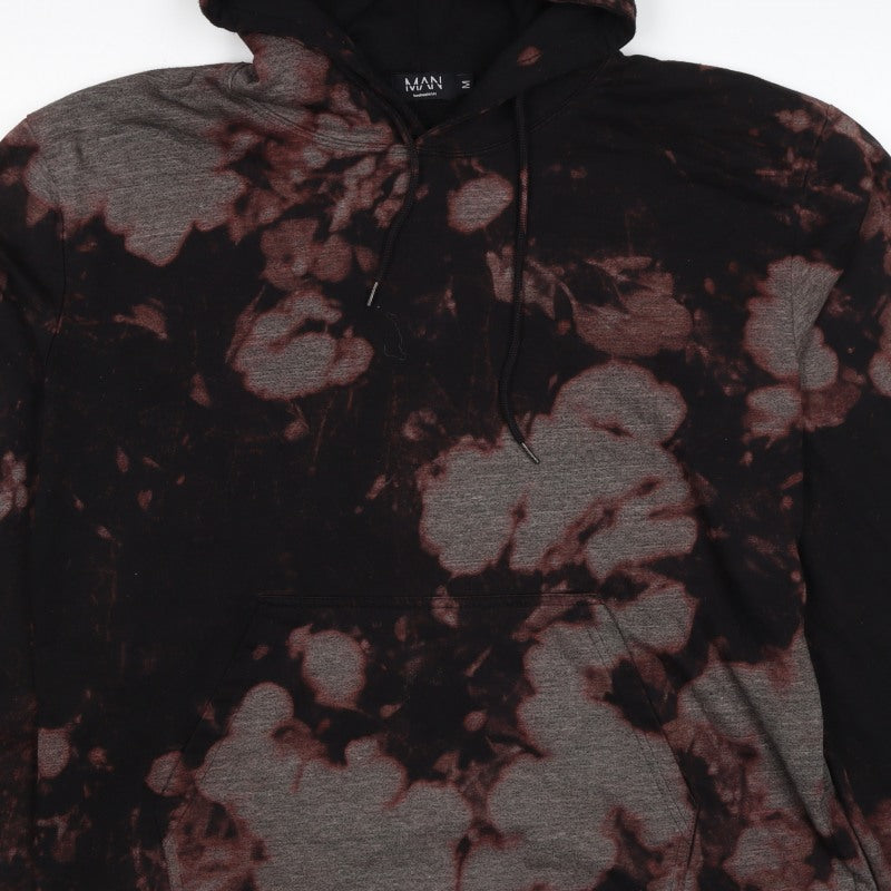 boohooMAN Men’s Multicoloured Tie Dye Pullover Hoodie M Gothic