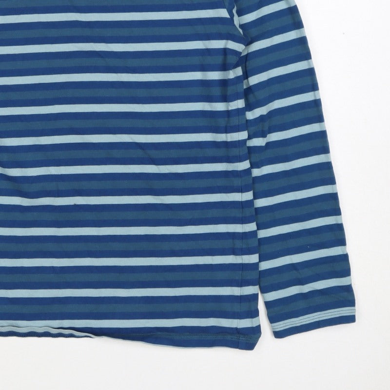 Seasalt Cornwall Women’s Blue Stripe Organic Cotton Jersey Top UK 10