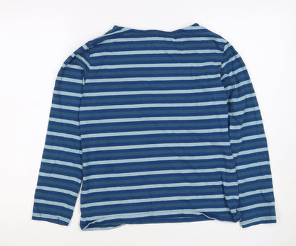 Seasalt Cornwall Women’s Blue Stripe Organic Cotton Jersey Top UK 10