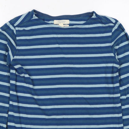 Seasalt Cornwall Women’s Blue Stripe Organic Cotton Jersey Top UK 10