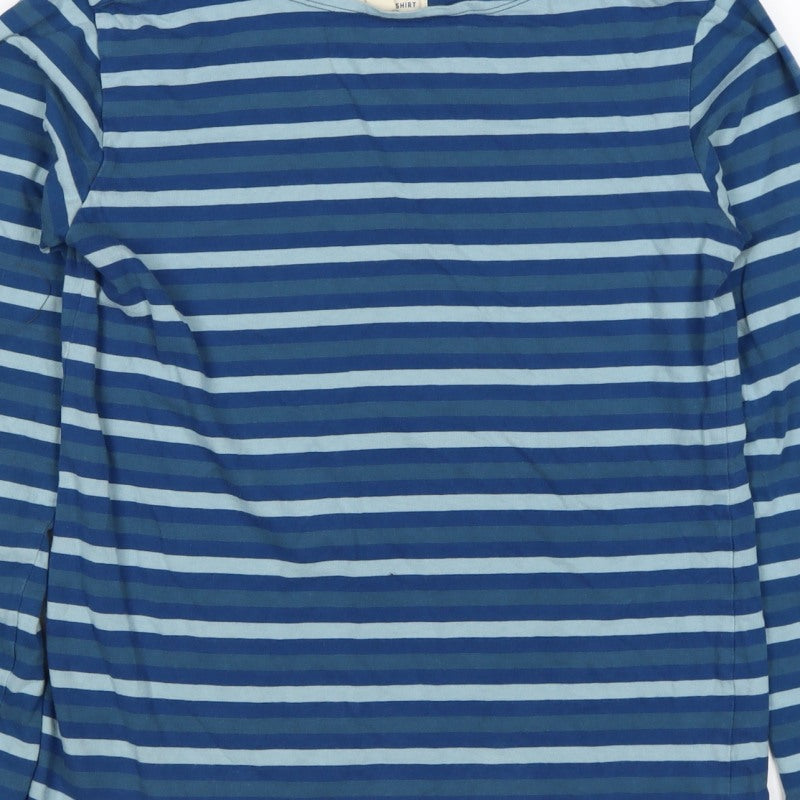 Seasalt Cornwall Women’s Blue Stripe Organic Cotton Jersey Top UK 10