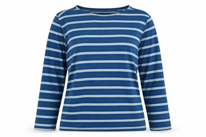 Seasalt Cornwall Women’s Blue Stripe Organic Cotton Jersey Top UK 10