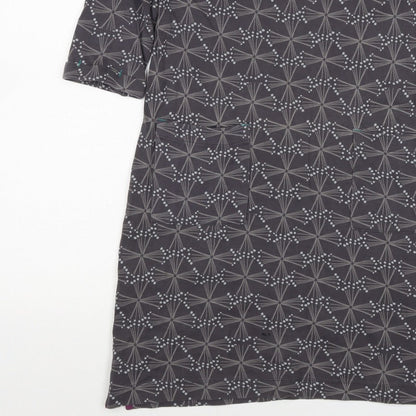 White Stuff Women Grey Geometric Print UK 12 Shift Dress Pockets