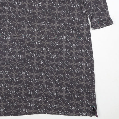 White Stuff Women Grey Geometric Print UK 12 Shift Dress Pockets
