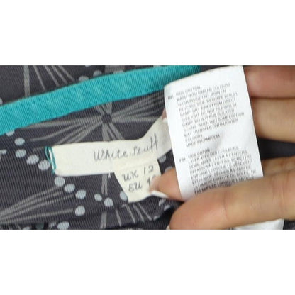 White Stuff Women Grey Geometric Print UK 12 Shift Dress Pockets