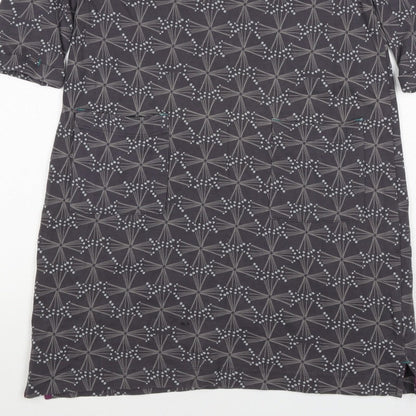 White Stuff Women Grey Geometric Print UK 12 Shift Dress Pockets
