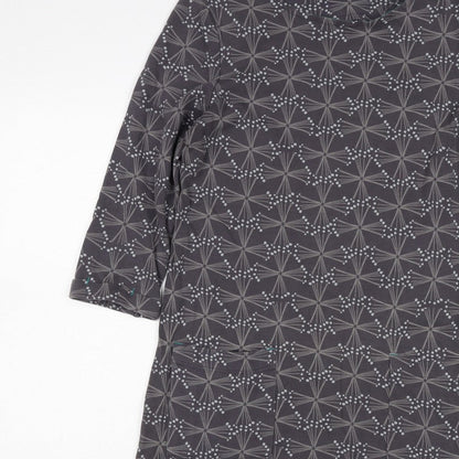 White Stuff Women Grey Geometric Print UK 12 Shift Dress Pockets