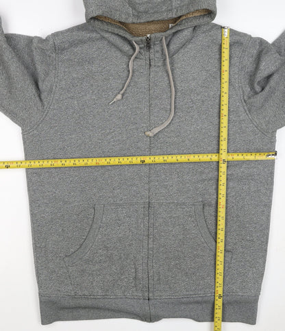 Uniqlo Men Grey XL Full Zip Hooded Fleece Lined Hoodie