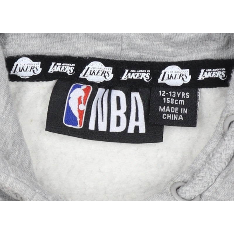 NBA LA Lakers Boys Grey Pullover Hoodie 12-13 Years Graphic Print