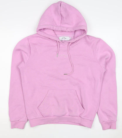 Hype Women’s Pink Logo Hooded Pullover Hoodie UK 10 Cotton Blend