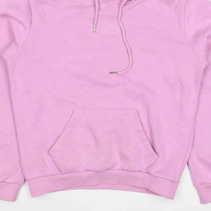 Hype Women’s Pink Logo Hooded Pullover Hoodie UK 10 Cotton Blend