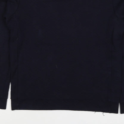 Reiss Men’s Navy Blue L Quilted Crew Neck Pullover Sweatshirt