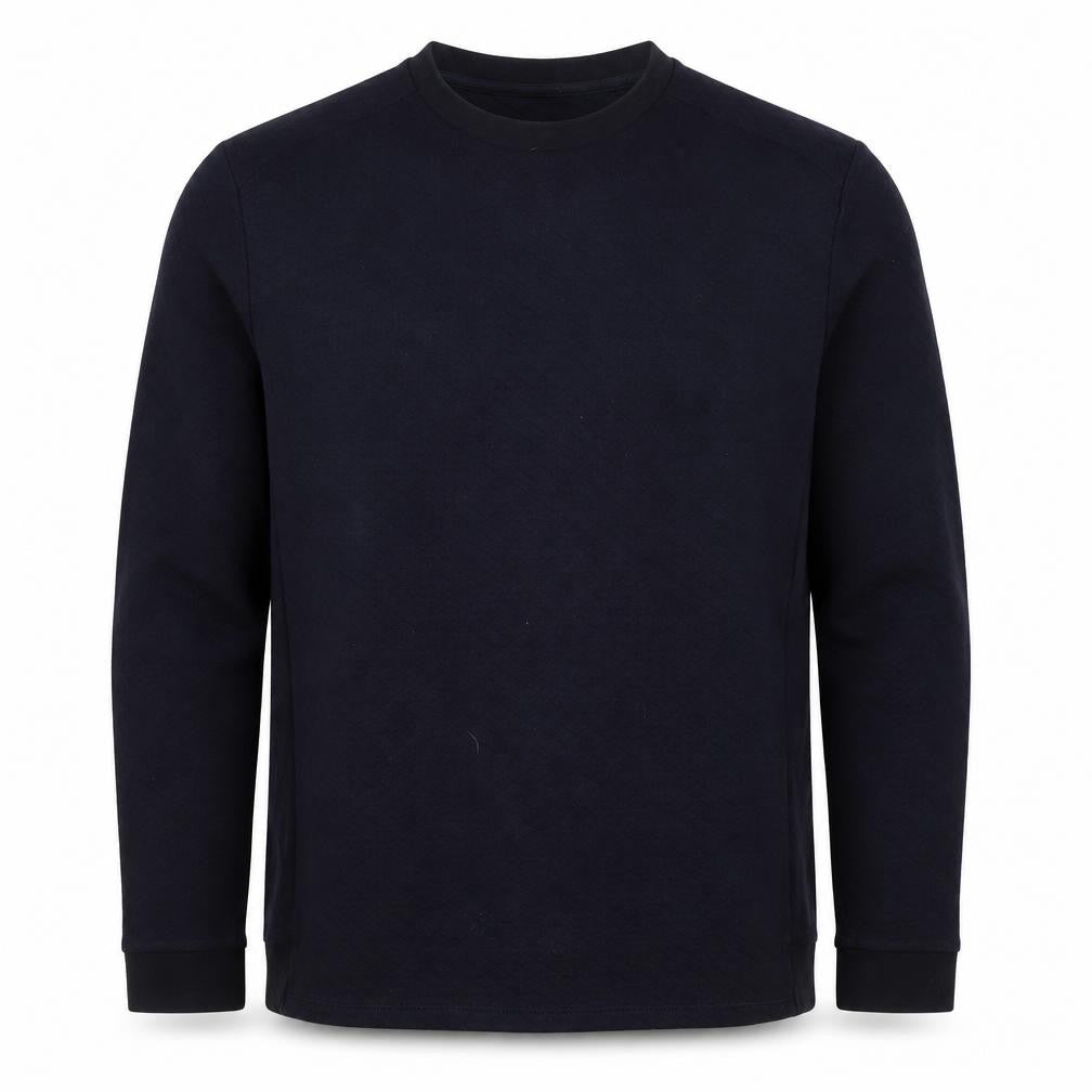 Reiss Men’s Navy Blue L Quilted Crew Neck Pullover Sweatshirt