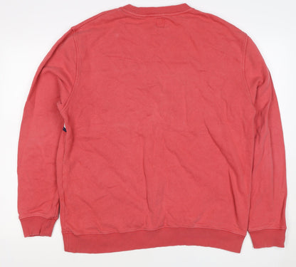 Jack Wills Women’s Red L Colourblock Logo Crew Neck Sweatshirt