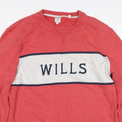 Jack Wills Women’s Red L Colourblock Logo Crew Neck Sweatshirt