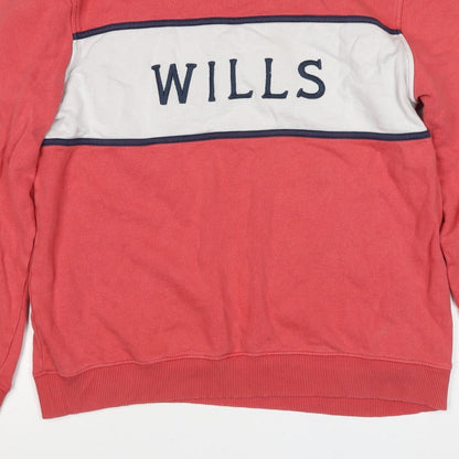 Jack Wills Women’s Red L Colourblock Logo Crew Neck Sweatshirt
