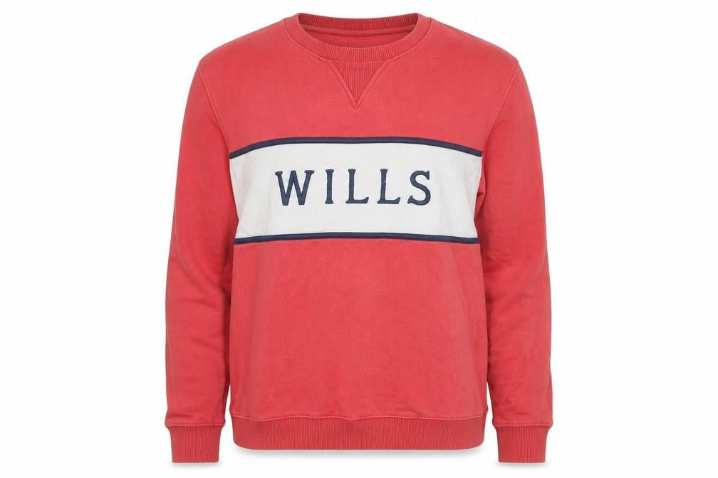 Jack Wills Women’s Red L Colourblock Logo Crew Neck Sweatshirt
