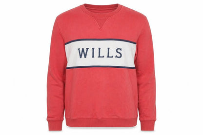 Jack Wills Women’s Red L Colourblock Logo Crew Neck Sweatshirt