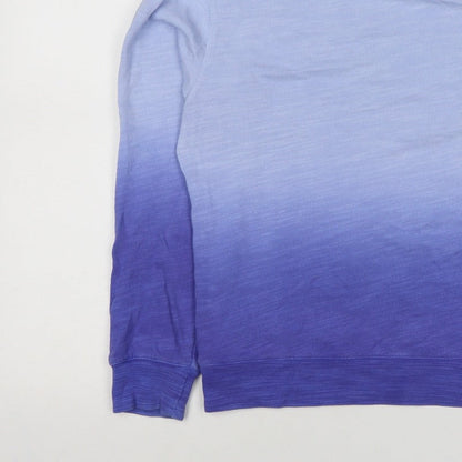 Marks & Spencer Women Blue XS Ombre Crew Neck Pullover Sweatshirt