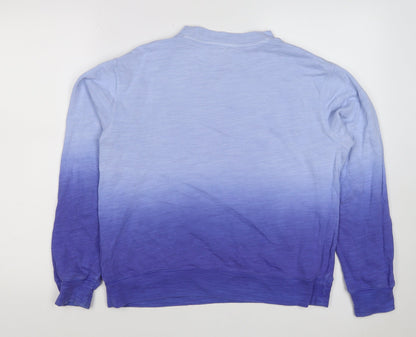 Marks & Spencer Women Blue XS Ombre Crew Neck Pullover Sweatshirt