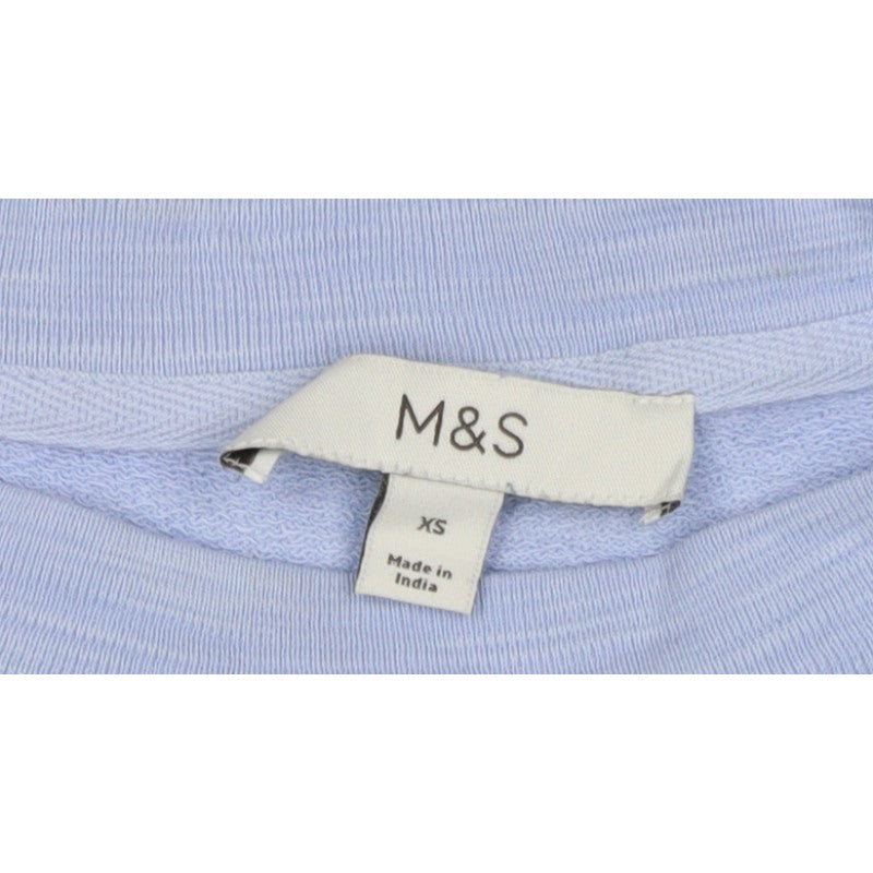 Marks & Spencer Women Blue XS Ombre Crew Neck Pullover Sweatshirt