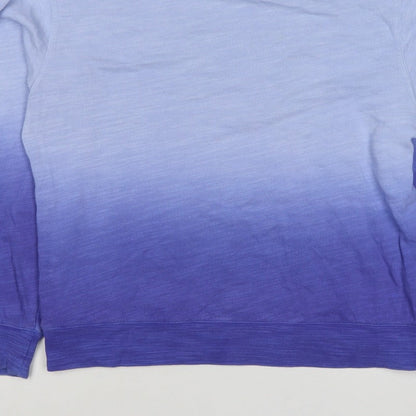 Marks & Spencer Women Blue XS Ombre Crew Neck Pullover Sweatshirt