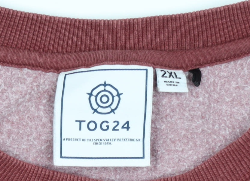 TOG24 Men’s Red 2XL Crew Neck Pullover Cotton Blend Sweatshirt