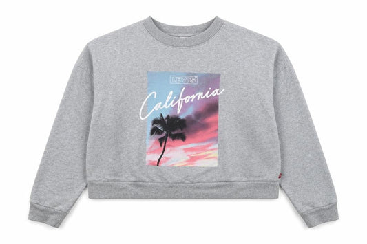 Levi's Women Grey M California Palm Graphic Crew Sweatshirt